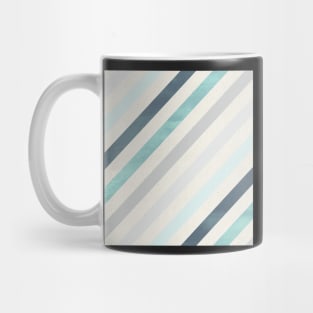 Diagonal Stripes in Blue and Silver Mug